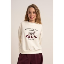 Loco Loco Dalmaçyalı Kız Sweat - Ekru
