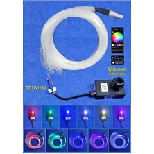 Star Fiber Optik Yıldız Tavan Fiber Optik Kablolu Işık Kaynağı Seti Bluetooth Kontrol 12V Araç Için-Adaptörüzdür