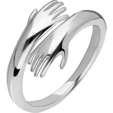 Altın Kalitesi Sarılan Eller Kadın Yüzük Sevgiliye Eşe Arkadaşa Hediye BBY02Y