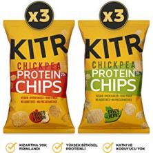 6'lı Sebze Yeşillikleri Çeşnili & Domates ve Soğan Çeşnili Yüksek Proteinli Nohut Cipsi 6X50G