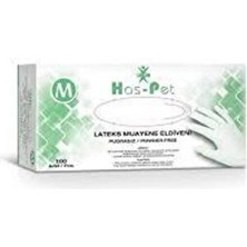Has-pet Pudrasız Lateks Eldiven M Beden Beyaz Kız Çocuklar İçin 100'lü Paket Sezonluk Kullanım