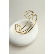 Altın Rengi Sarmal Detay  Ayarlanabilir Kol Aksesuarı (Çapı:9cm)