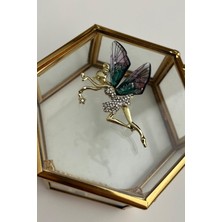 Modex Mor Kanatlı Balerin Broş 5 cm Kadınlar İçin Özel Tasarım Zarif Aksesuar