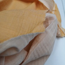 Dört Katlı Bürümcük Pamuk Müslin Kumaş | Iki Renkli: Koyu Hardal ve Natural
