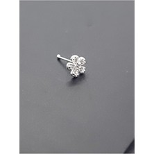 SET 925 Ayar Gümüş Zirkon Taşlı Papatya Hızma 5 mm Kadınlar İçin Şık Aksesuar