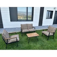 Zen 2 1 1 Pofuduk Balkon Takımı, Bahçe Mobilyası, Çay Seti, Kafe Oturma Grubu, Teras Koltuk Takımı