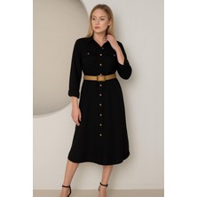 Rovebella Safir Siyah Kadın Elbise