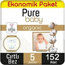 Organik Pamuklu 5 Numara Junior 152'LI Bebek Bezi