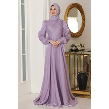 Omuz Detaylı Bahar Tesettür Büyük Abiye