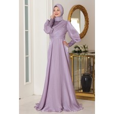 Omuz ve Kol Detaylı Yağmur Tesettür Büyük Abiye