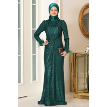 Parıltılı Büyük Beden Hüma Tesettür Abiye