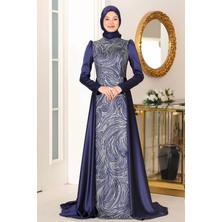 Taş Baskı Tasarım Saten Miray Abiye