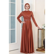 Parıltılı Işıl Tesettür Büyük Beden Abiye