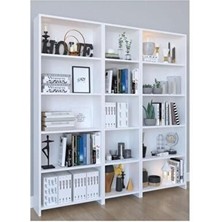 Mobilya 5 Raflı Geniş Kitaplık - Beyaz