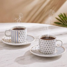 Güral Porselen Mental 12 Parça Kahve Fincan Takımı Lacivert 65481