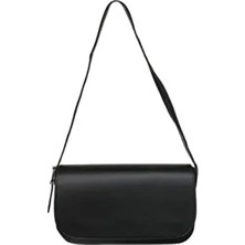Bag & More Çantabest Kadın Siyah Kapaklı Baget Çanta Vicky Modeli