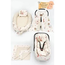 Ortopedik Puset Minder, Çarşaf, Örtü, Pike ve Anne Yanı Babynest Yatak 6'lı Set, Animal Serisi