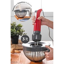 Vienev Kapaklı Mikser Kabı 3 Litre Siyah Plastik Materyal ile Çok Amaçlı Kullanım