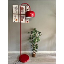 Bamyum Kırmızı Metal Lambader Dekoratif Oturma Odası ve Çalışma Odası İçin Modern Zemin Lambası