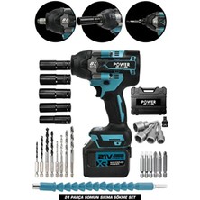 POWER BLACK 800 Nm Somun Sökme Akülü Darbeli Matkap 21 Volt Çift Batarya Özellikli