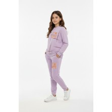 Mnk Baby & Kids Kız Çocuk Eşofman To Be Happy Motif Lastikli Paça Pamuk Polyester MNK0624