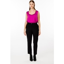 Ekol Kadın Büyük Beden Köprülü Pantolon 4053 Siyah