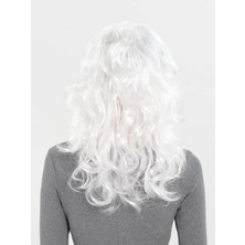 Bfs   Beyaz Renk Kahküllü Dalgalı Uzun Parti Peruğu