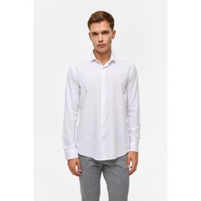 Beyaz Slim Düz Klasik Yaka Gömlek