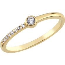 Altın Yarısı Taşlı Yüzük