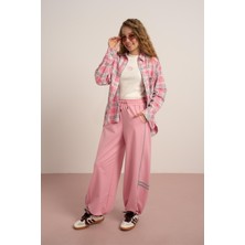 Loco Loco Desenli Nakışlı Gömlek - Pembe