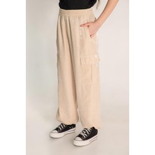 Parlak Kargo Cep Pantolon - Bej