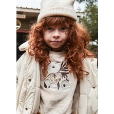 Mayoral Çiçek Işlemeli Peluş Sweat - Vizon