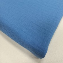 Krinkıl Müslin | 2 Katlı Bürümcük Kumaş | Mavi