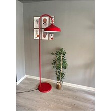 Bamyum Kırmızı Metal Lambader Dekoratif Oturma Odası Çalışma Odası İçin Modern Tasarım