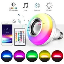 Eyberra Ampul Şeklinde Bluetooth Hoparlör RGB Ledli Lamba E-27 Duy Tipi Müzik Çalar Renk Değiştiren