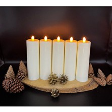 5 Adet 15 cm Çap 6 cm Krem Renk