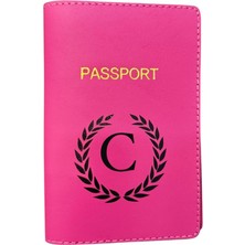 Harf Tasarımlı Deri Pasaport Kılıfı C