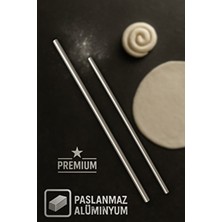 2'li Alüminyum  Paslanmaz Metal Masterchef Pratik 60-90 cm Hamur, Yufka Açıcı Oklava