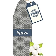 Loca Sweet Home Loca Yanmaz Yüzeyli 55*140 CM Süngerli Ütü Masası Kılıfı %100 Pamuk Desenli Gri