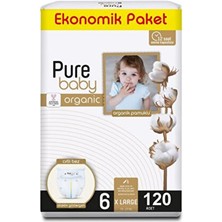Organik Pamuklu Cırtlı Bez Ekonomik Paket 6 Numara Maxi 120 Adet