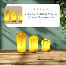 Newstore Home Beyaz Erimiş Görünümlü Işıklı Pili Mumlar 3 Farklı Boy Renkli 3 Adet Parti Malzemesi