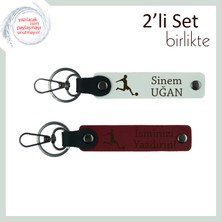 Futbol Figürlü Sevimli Hediyelik, Erkek Çocuğa Uygun Kişiye Özel Isim Yazılı Anahtarlık, Beyaz-Bordo