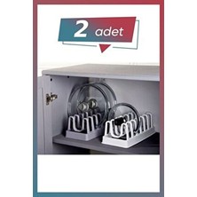 2 Adet Tencere Kapak Düzenleyici 6 Bölmeli Tencere Kapağı Organizeri