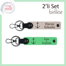 Çapa Figürlü Denizci Temalı Anahtarlık, Teknede Geçen Anılara Seçkin Hatıra, Pudra-Fıstık Yeşil