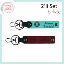 Kaplan Temalı Kalıcı Hatıralık Tasarım, Erkek Tarzına Hitap Eden 2’li Set, Turkuaz-Bordo