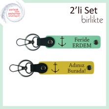 Çıpa Desenli Hatıra Anahtarlık, Yat ve Tekne Sevdasına Kalıcı Anı Olarak, Açık Yeşil-Sarı