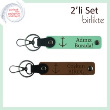 Balıkçılıkla Ilgilenen Yakına Doğum Günü Hediyesi, Çapa Motifli Anahtarlık, Açık Yeşil-Açık Kahve