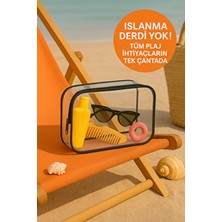 Siyah Su Geçirmez Şeffaf Plaj Çantası – Tatil Için Organizer