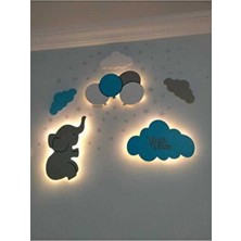 Çocuk Odası Dekoratif Ahşap Bulut Gece Lambası Ledli Aydınlatma