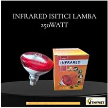 İnfrared Isıtıcı Ampul Lamba Kırmızı 250 Watt E-27 Filament Ampul Cool White Işık Rengi 2 Adet